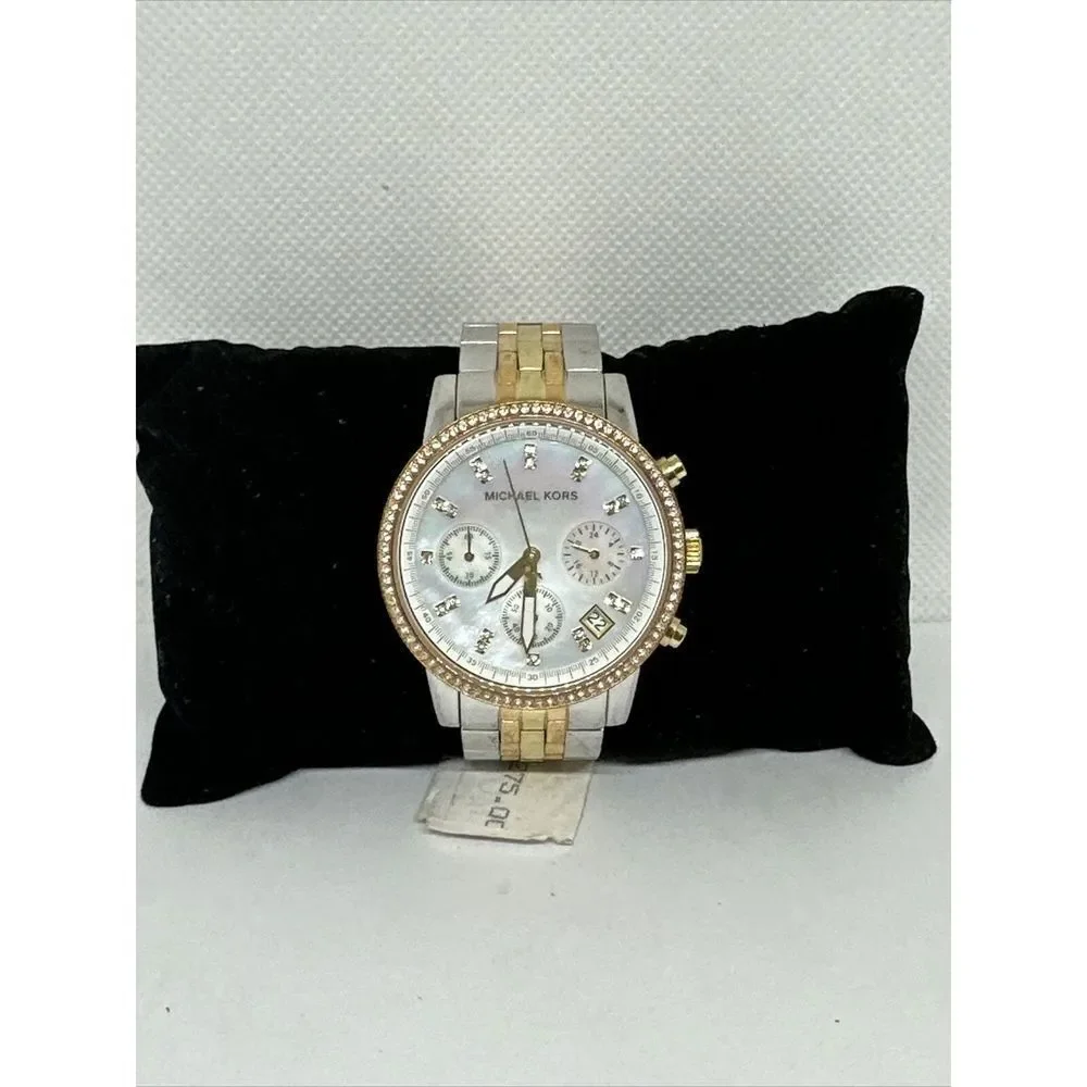Michael Kors Ritz MK5650 Women Tri-Tone Stainless Steel Analog Dial Watch NUL55